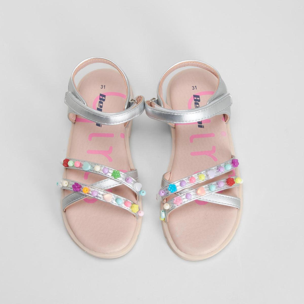 Sandalia plana multitiras plata BEPPI