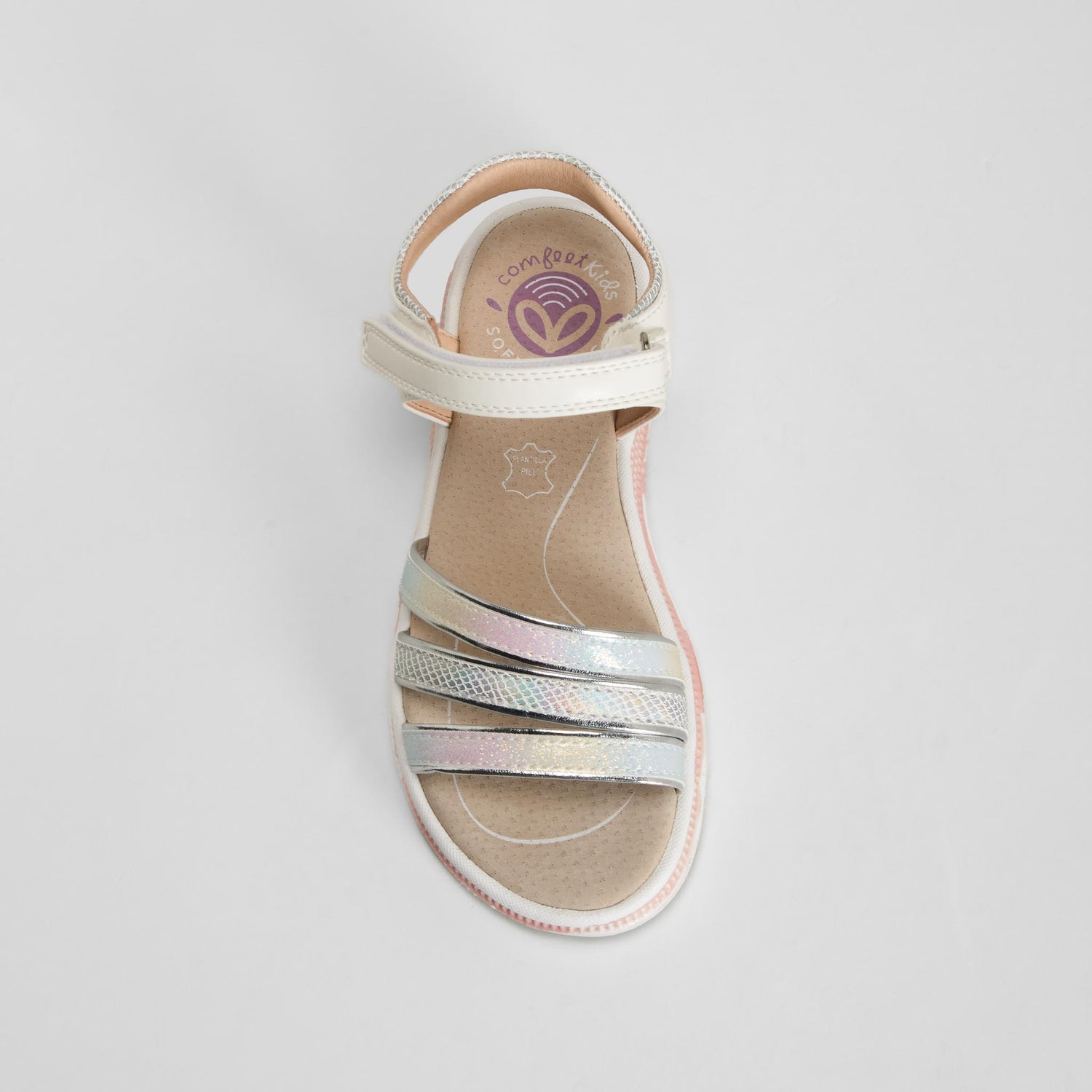 Sandalia tiras plata COMFEET KIDS