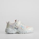 Zapatilla de luces con corazones blanca OH GIRL!