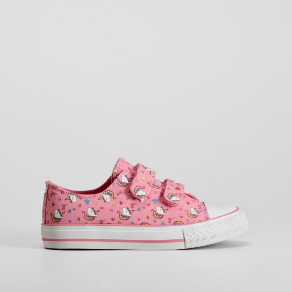 Zapatilla lona unicornios rosa velcro OH GIRL!