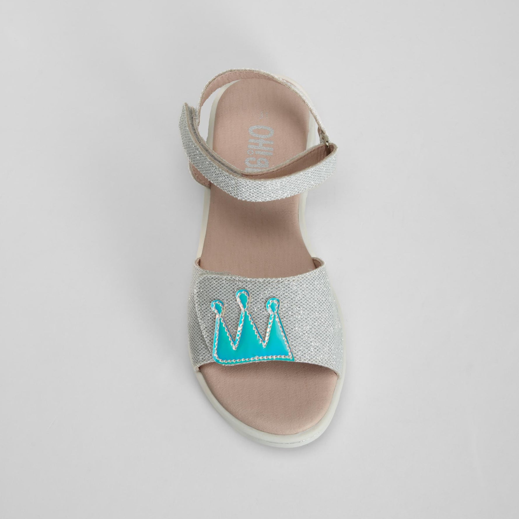 Sandalia plana corona plata OH GIRL!