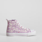 Zapatilla lona alta morado floreada OH GIRL!