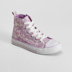 Zapatilla lona alta morado floreada OH GIRL!