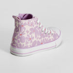 Zapatilla lona alta morado floreada OH GIRL!
