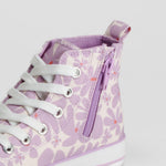 Zapatilla lona alta morado floreada OH GIRL!