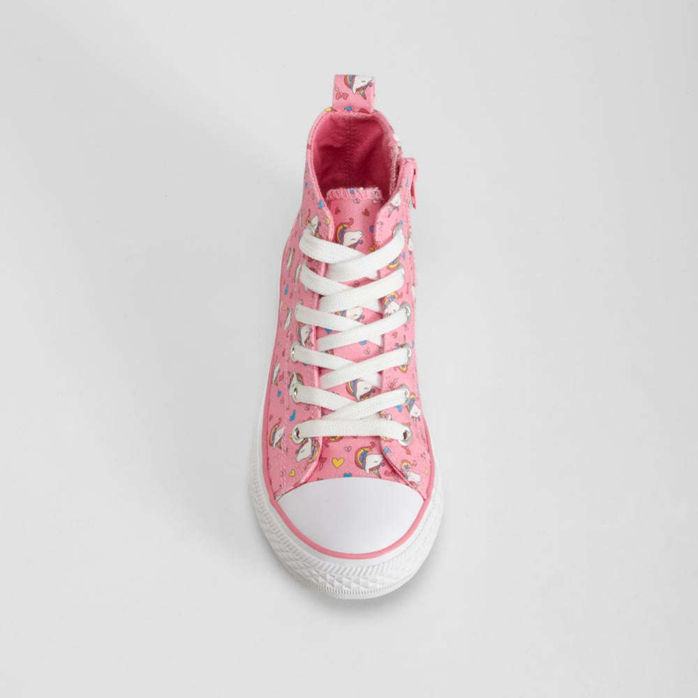 Zapatilla lona alta rosa unicornios OH GIRL!