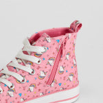 Zapatilla lona alta rosa unicornios OH GIRL!
