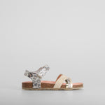 Sandalia tiras animal print blanca PABLOSKY