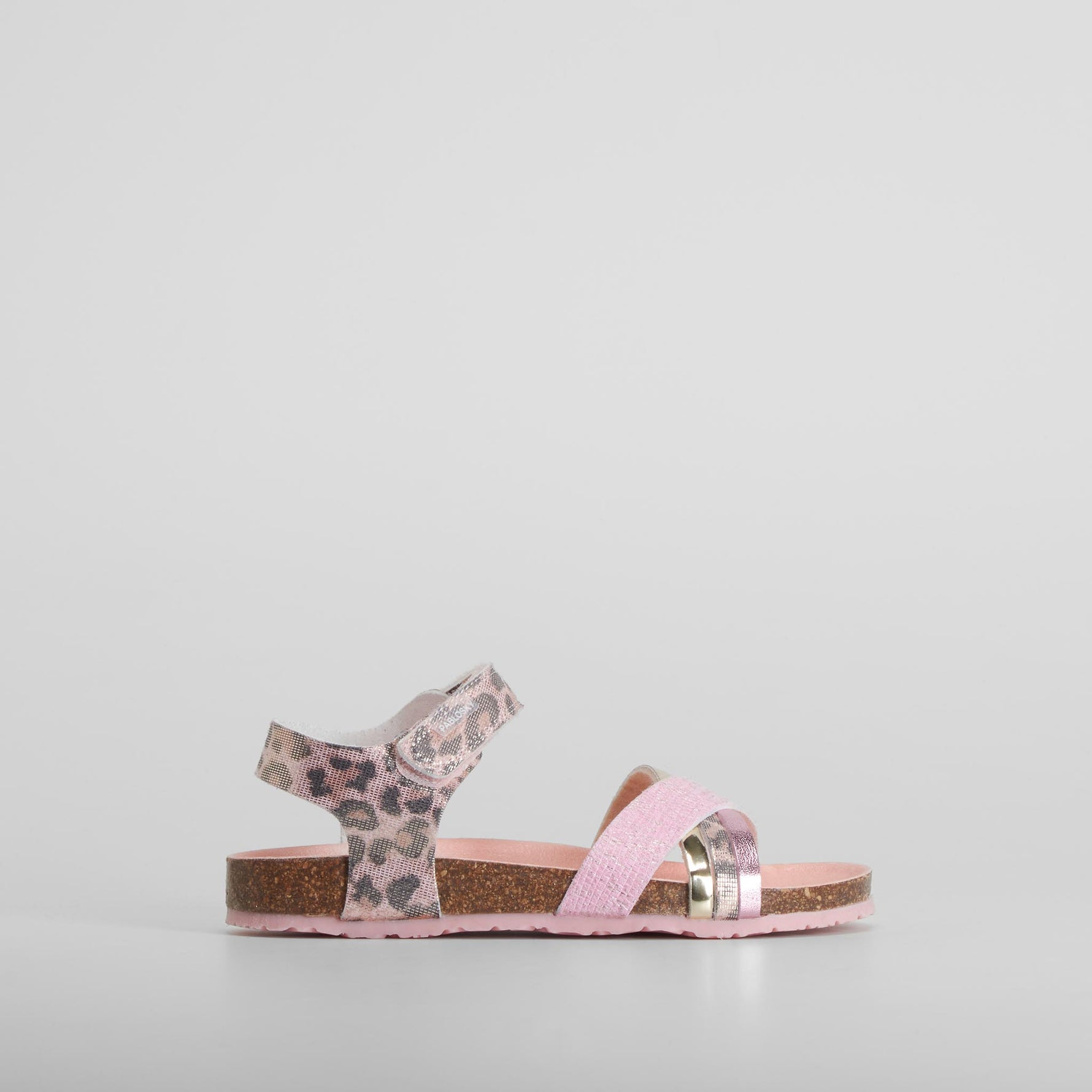 Sandalia tiras animal print rosa PABLOSKY
