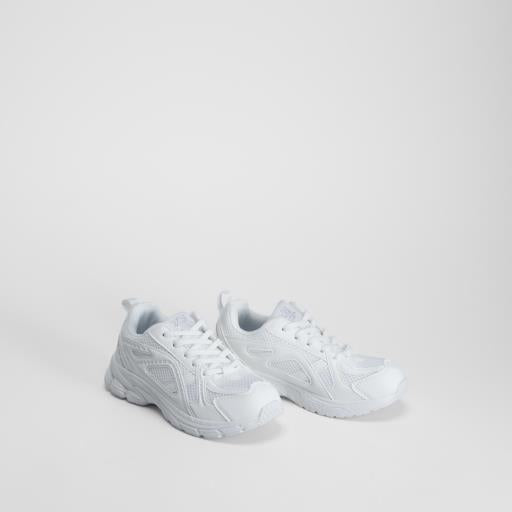 Sneaker chunky metalizada blanca XTI