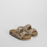 Sandalia bio estrellitas hebillas piel beige XTI