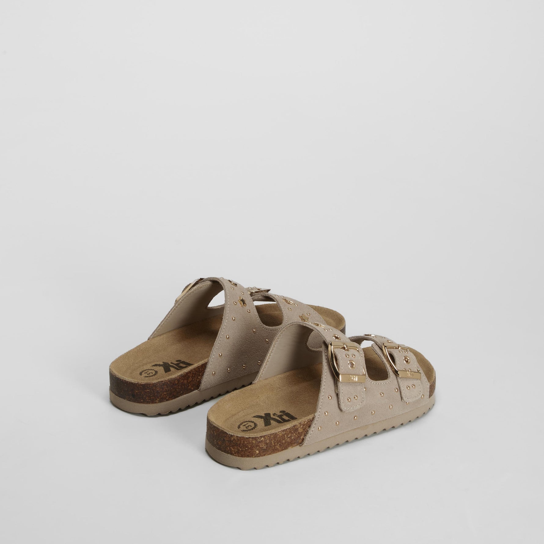 Sandalia bio estrellitas hebillas piel beige XTI