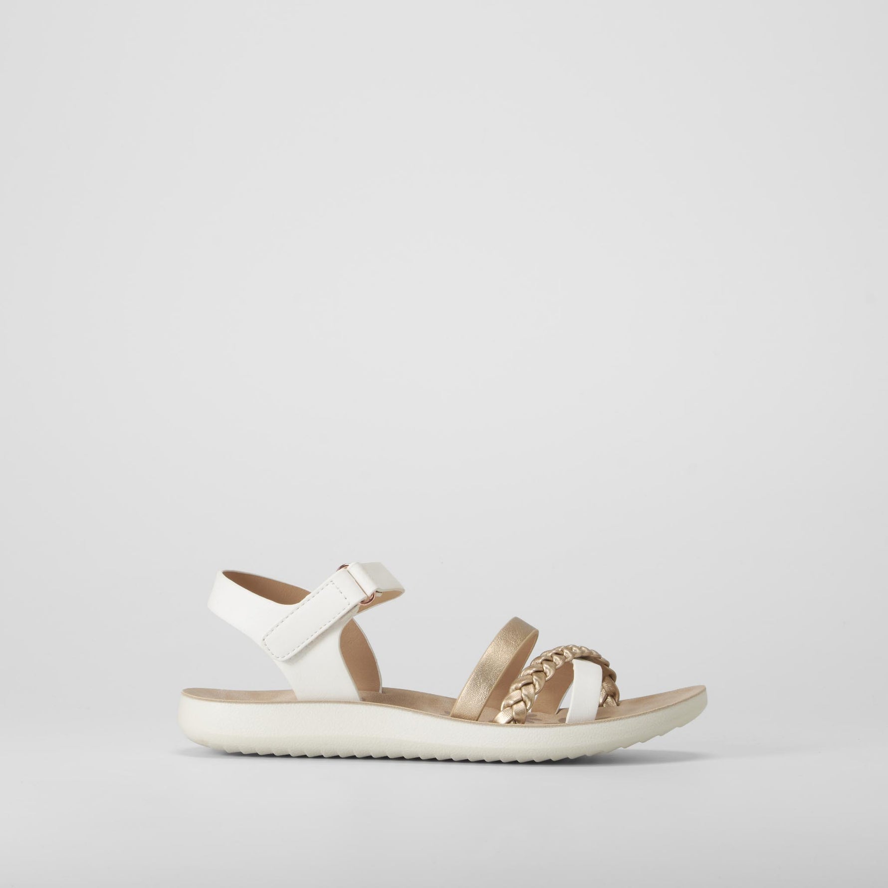 Sandalia tiras trenzadas beige COMFEET