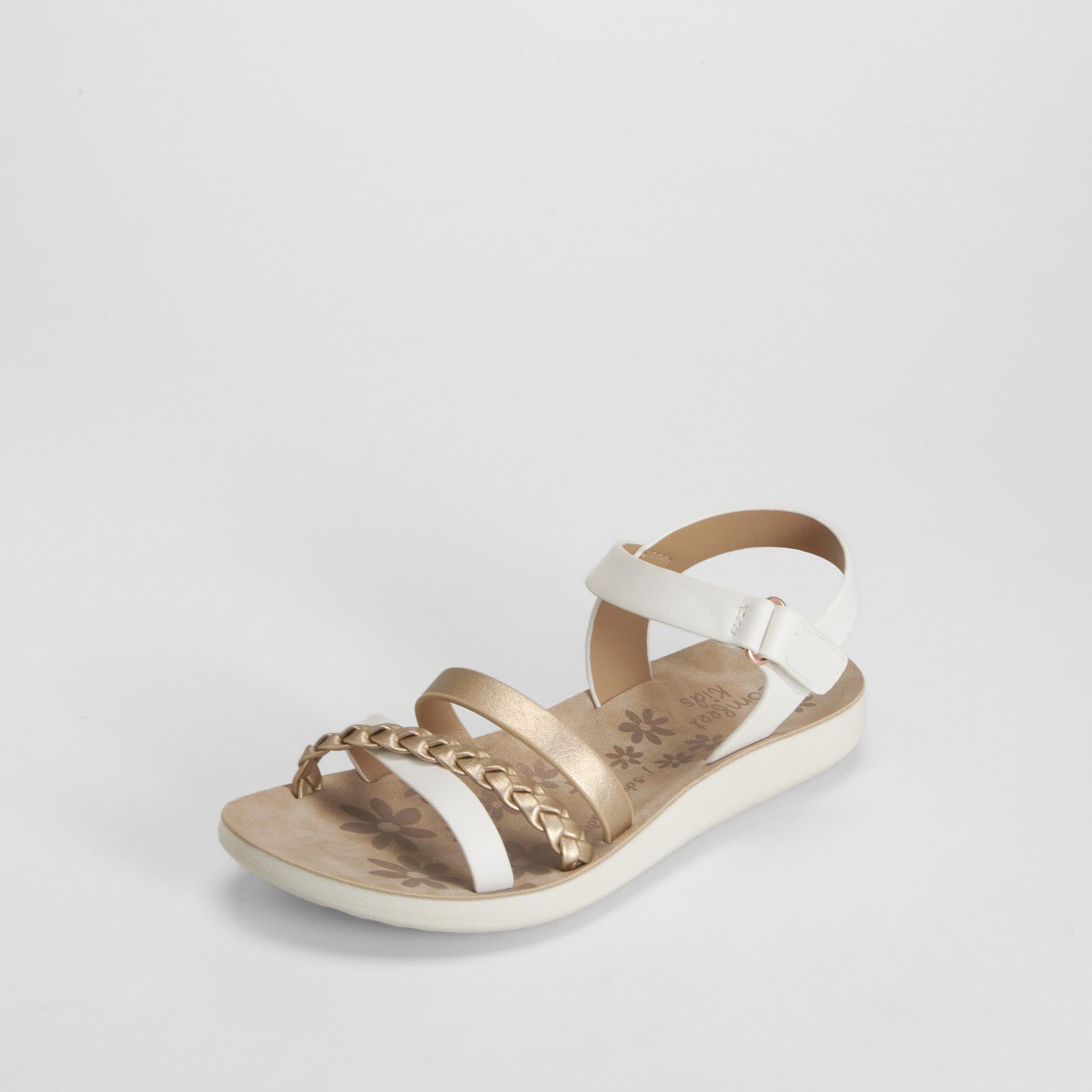 Sandalia tiras trenzadas beige COMFEET