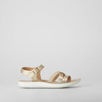 Sandalia tiras trenzada oro COMFEET
