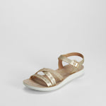 Sandalia tiras trenzada oro COMFEET