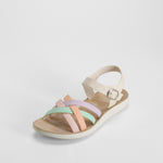 Sandalia multitiras trenzada multicolor COMFEET