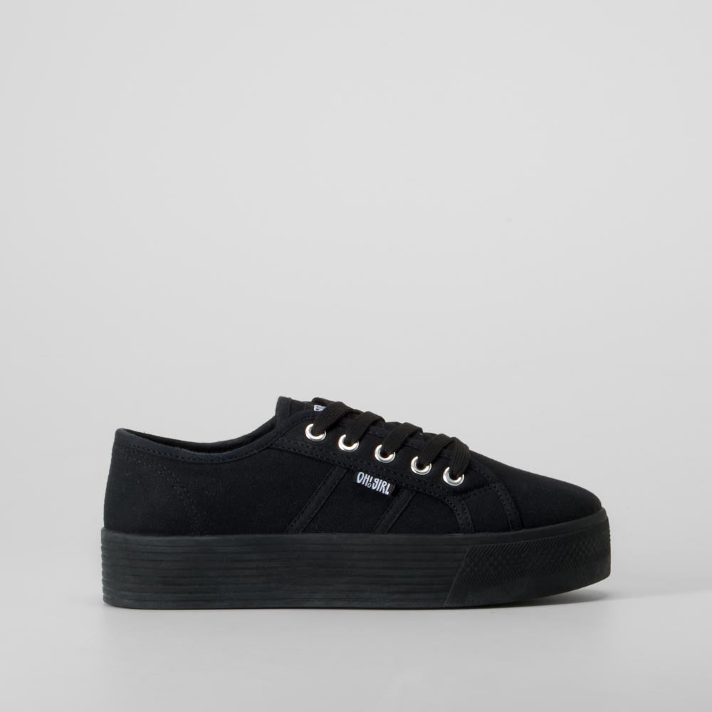 Zapatilla lona negra plataforma casual OH GIRL!