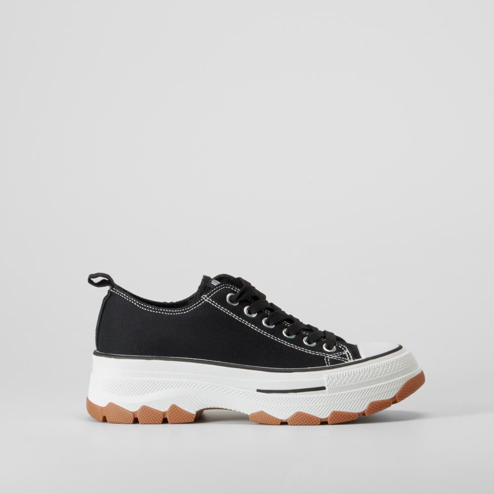Zapatilla lona dentada negra OH GIRL!
