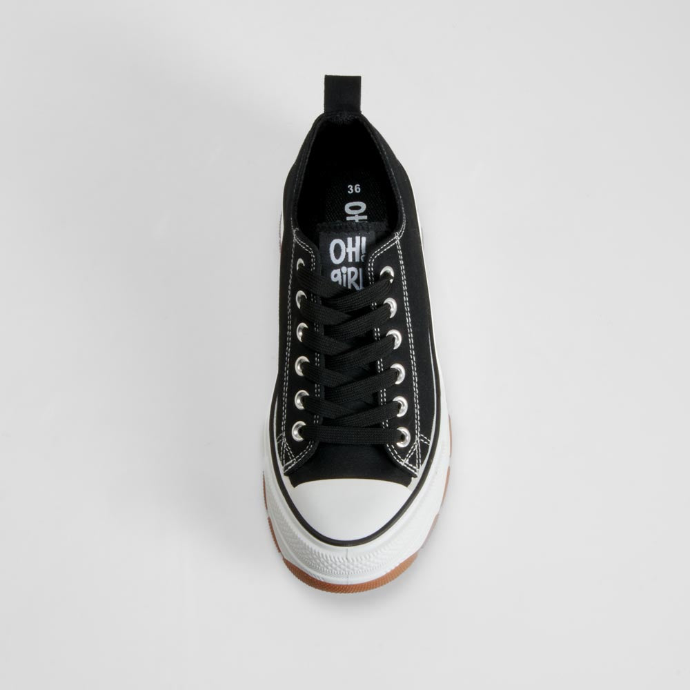 Zapatilla lona dentada negra OH GIRL!