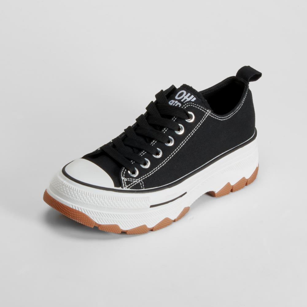 Zapatilla lona dentada negra OH GIRL!