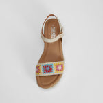 Sandalia plana crochet beige OH GIRL!