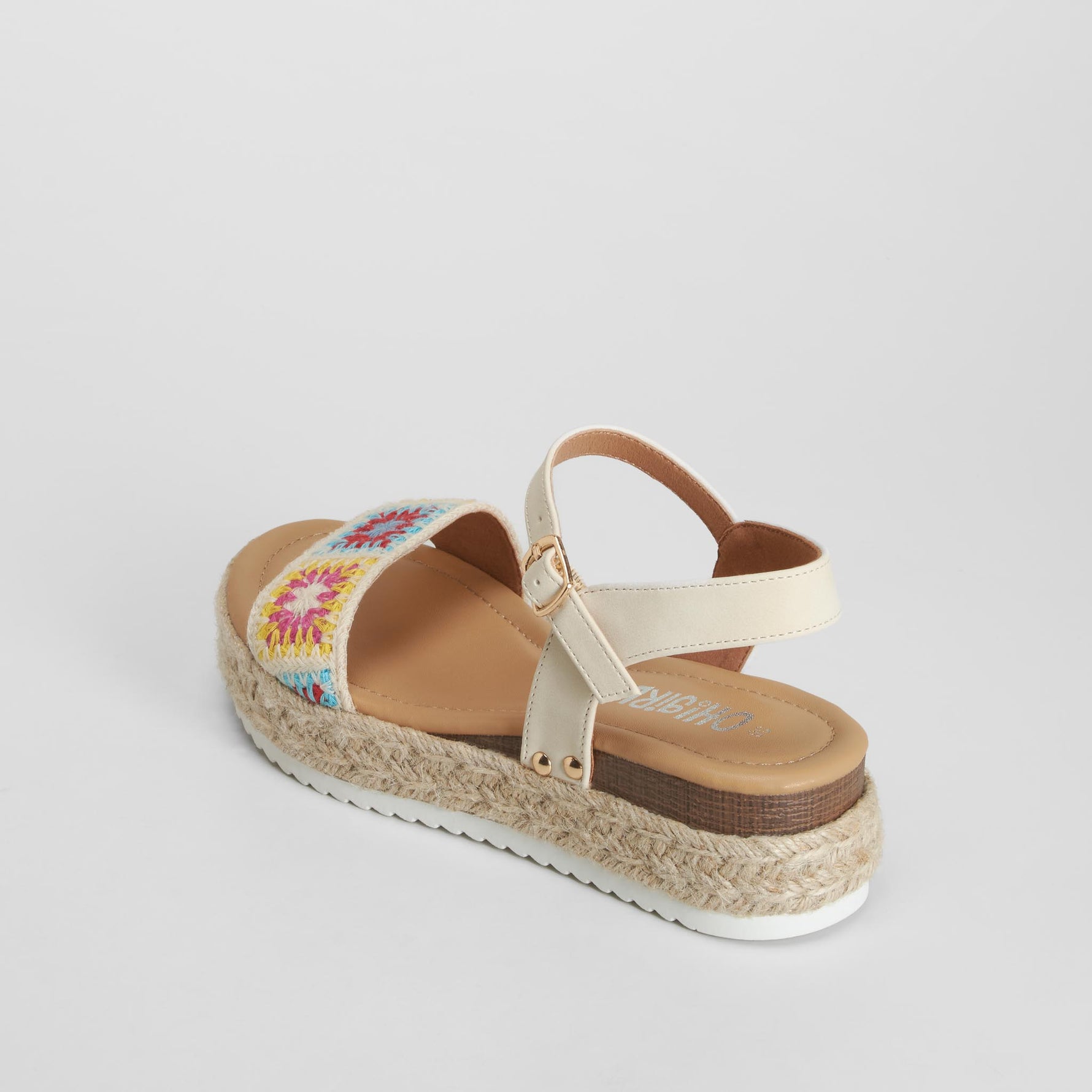 Sandalia plana crochet beige OH GIRL!