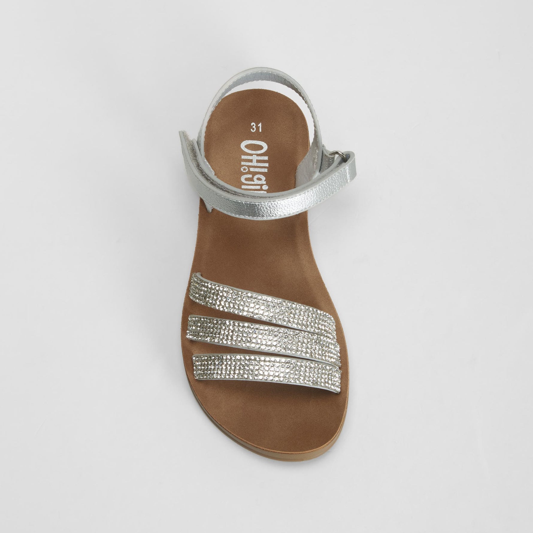 Sandalia multitiras brillo plata OH GIRL!