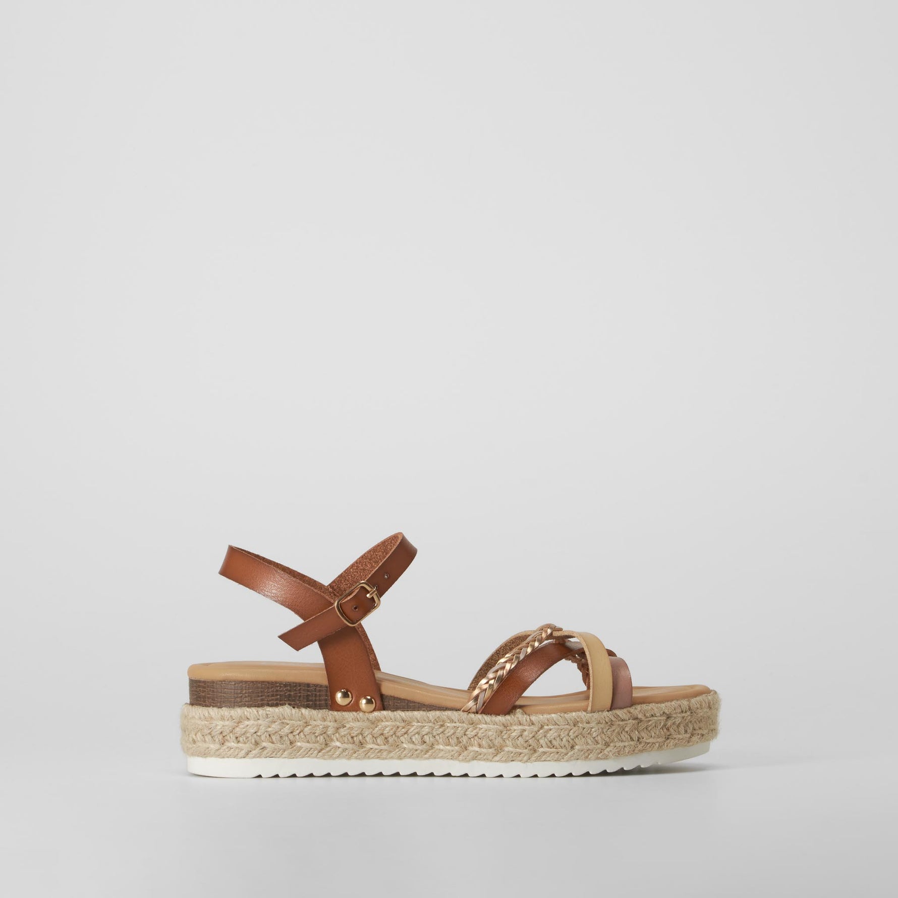 Sandalia plataforma yute tiras multicolor OH GIRL!