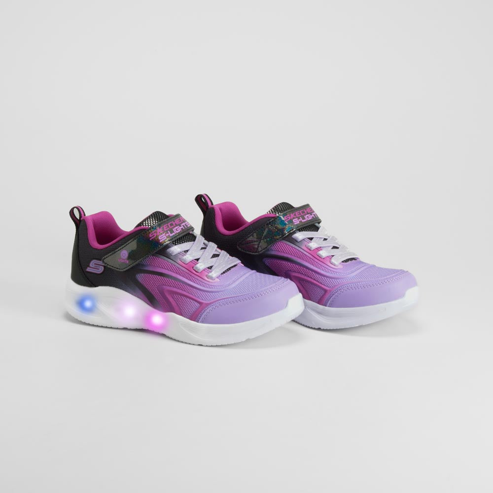 Zapatilla con luces lila y rosa SKECHERS