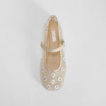 Bailarina con flores y correa beige OH GIRL!