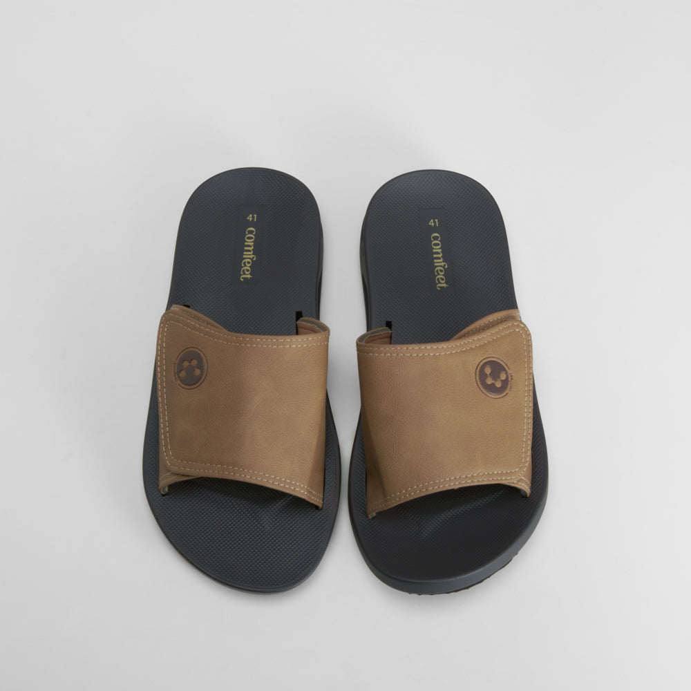 Sandalia pala velcro confort marrón COMFEET