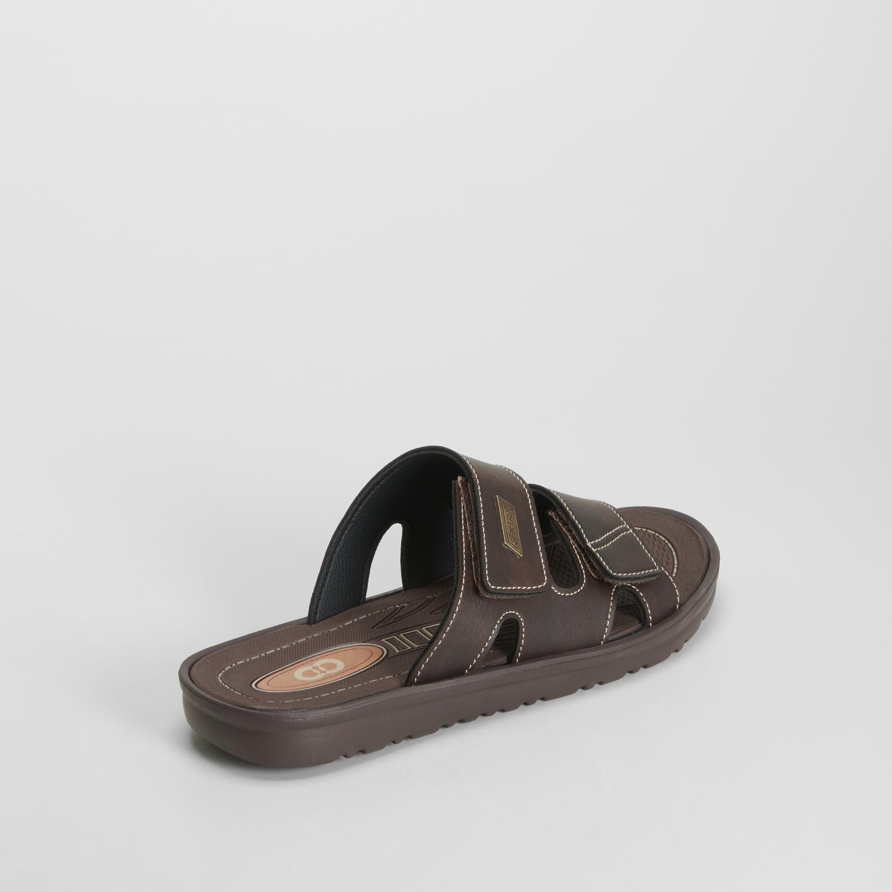 Chancla pala doble velcro marrón COCONUT