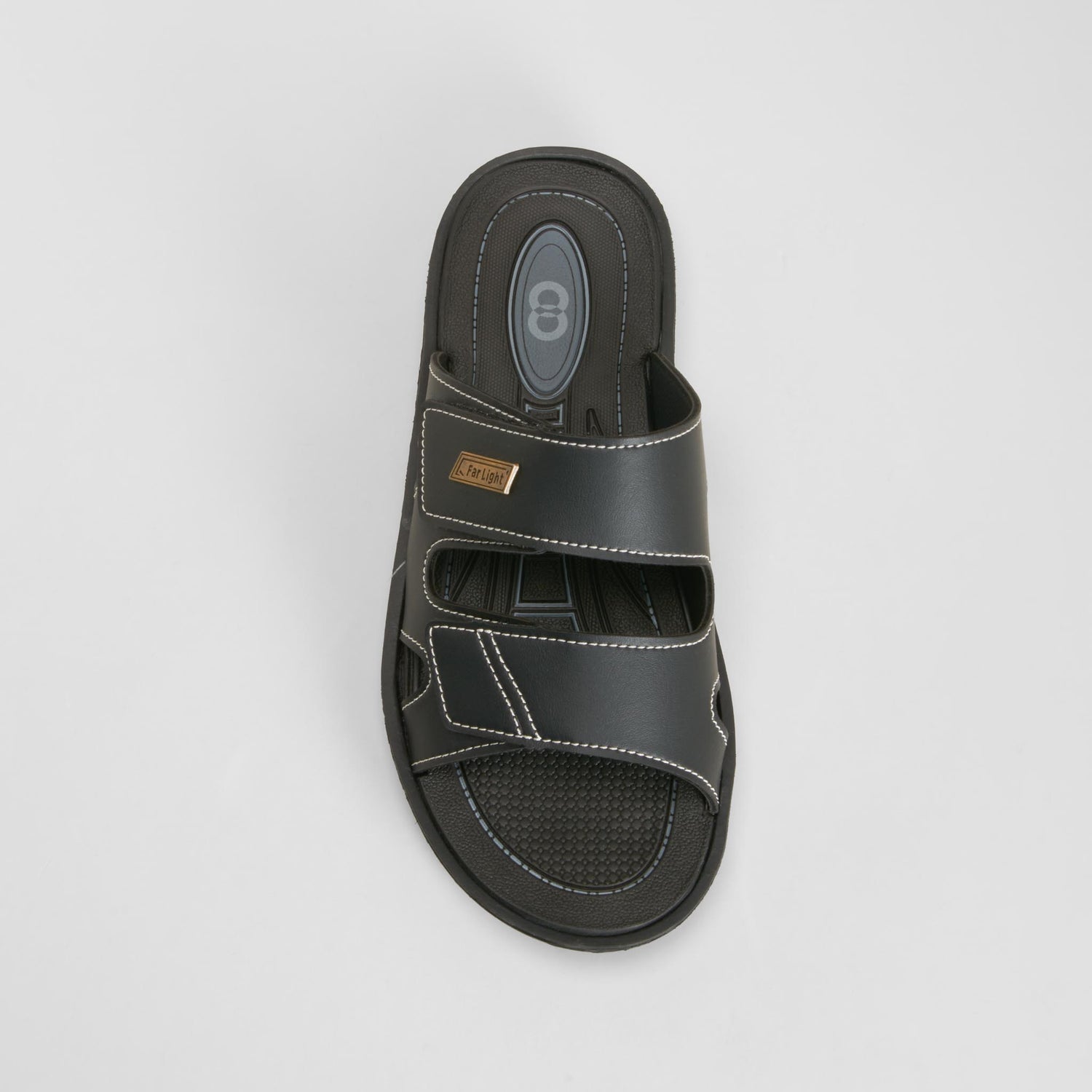 Chancla pala doble velcro negra COCONUT