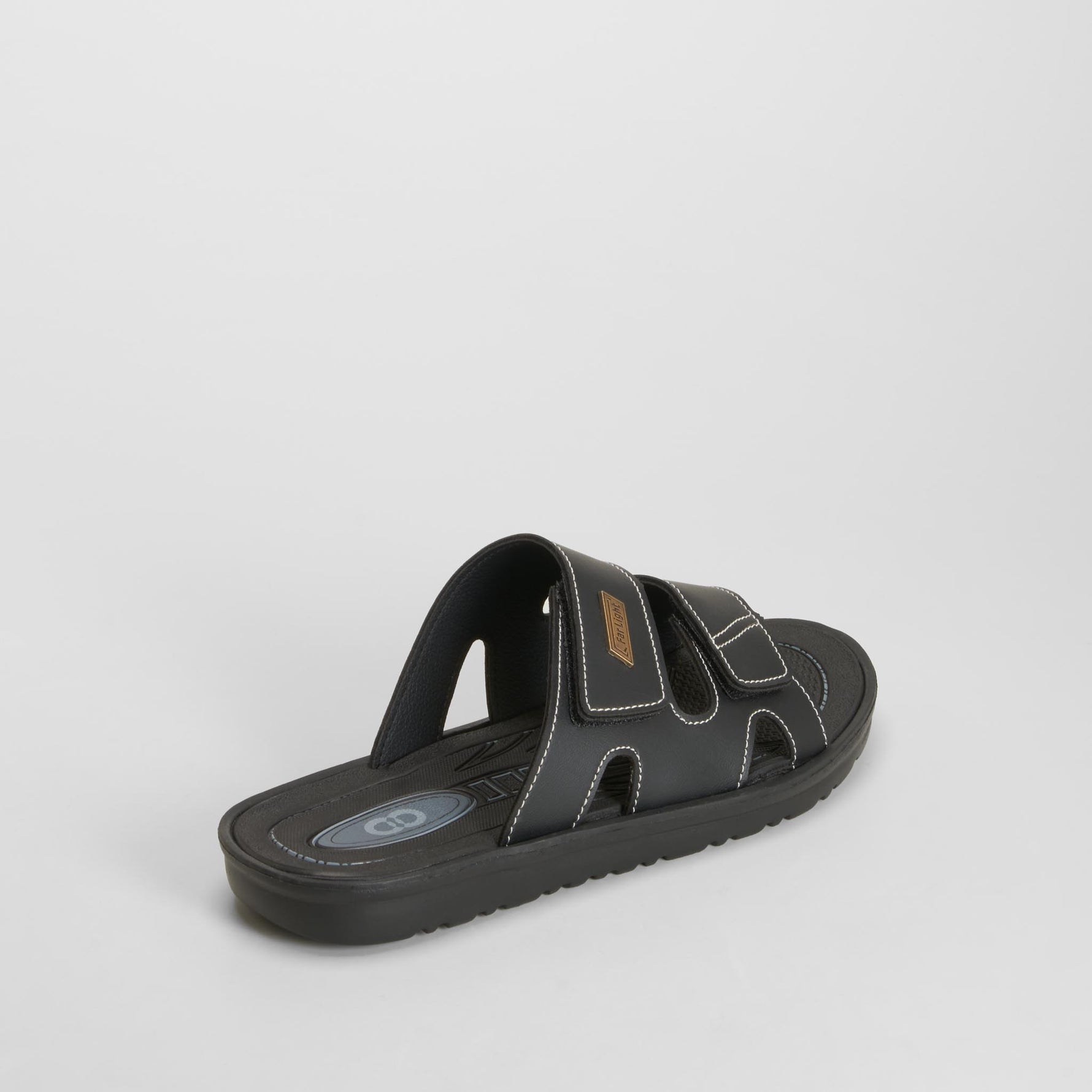 Chancla pala doble velcro negra COCONUT