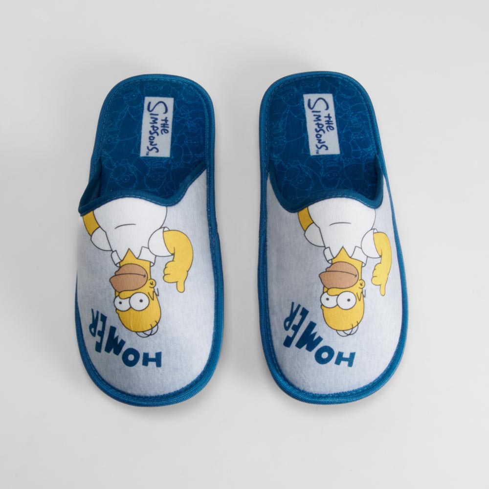 Zapatilla casa gris y azul THE SIMPSONS