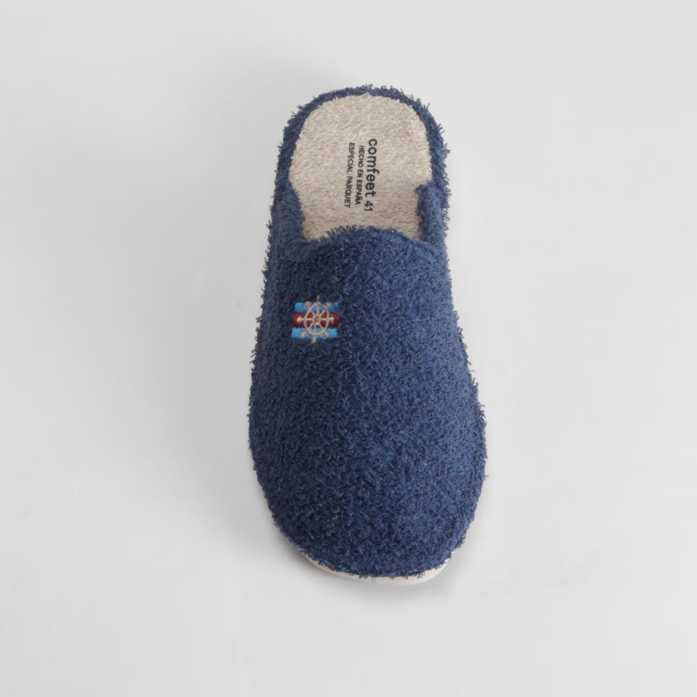 Zapatilla de casa azul cómoda abierta COMFEET