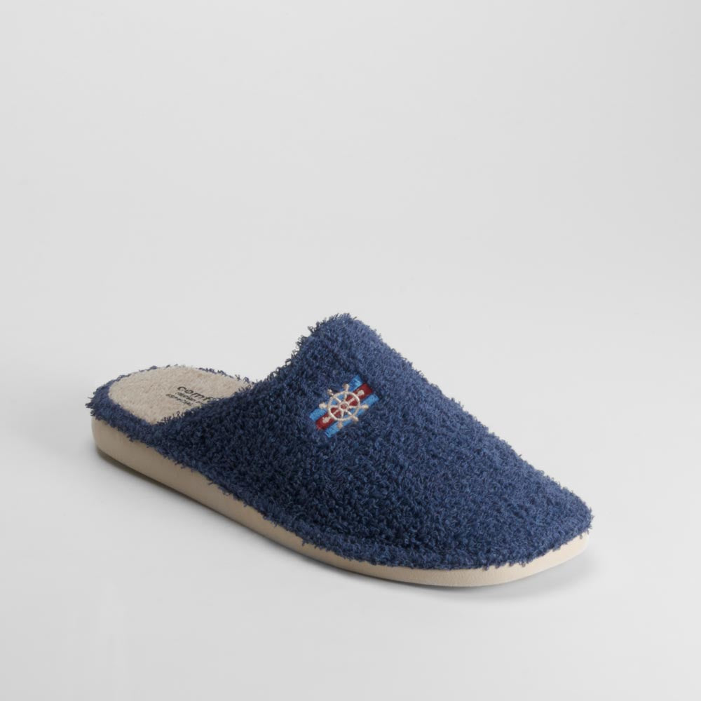 Zapatilla de casa azul cómoda abierta COMFEET