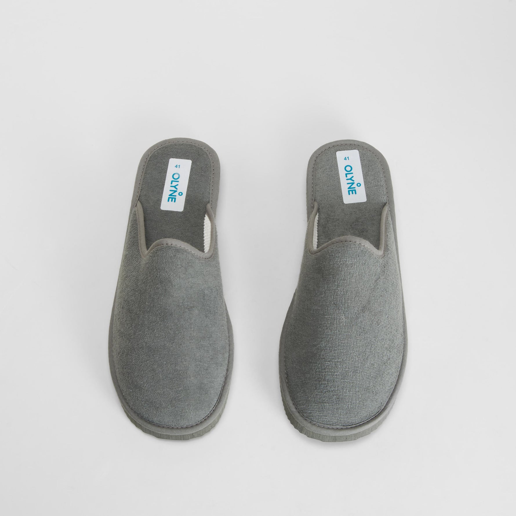 Zapatilla de casa abierta rizo gris OLYNE