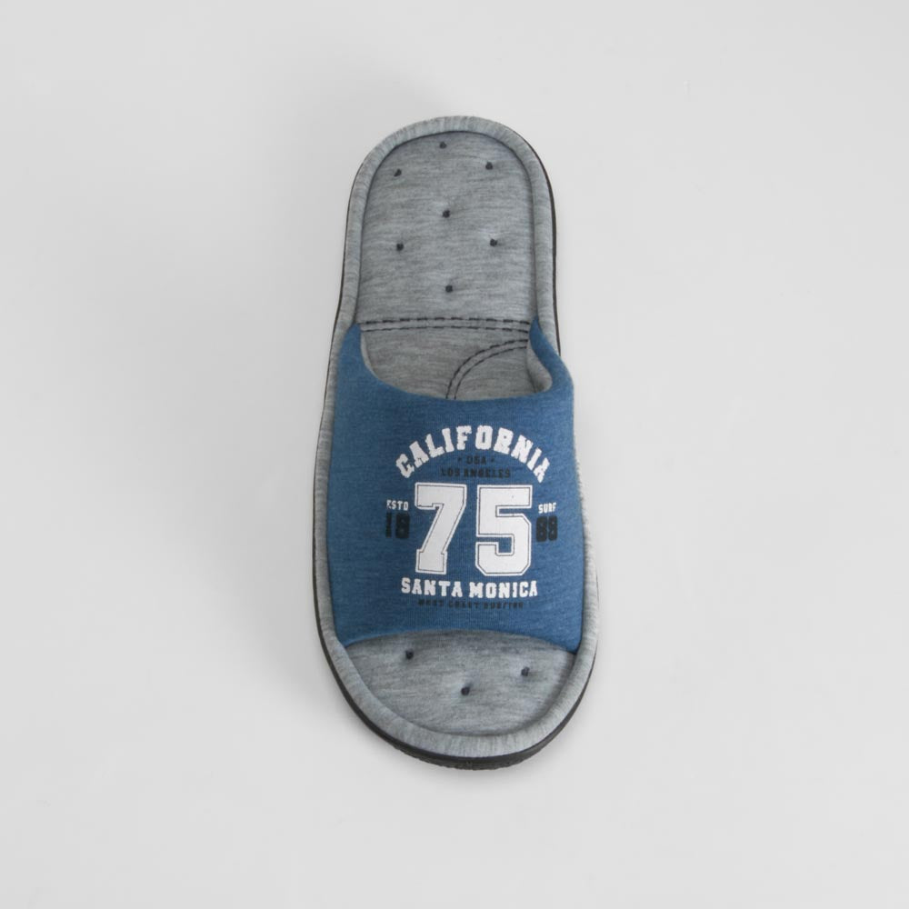 Zapatilla de casa abierta acolchada azul OLYNE
