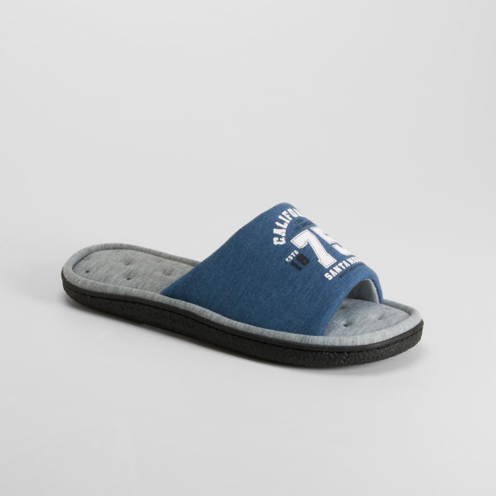 Zapatilla de casa abierta acolchada azul OLYNE