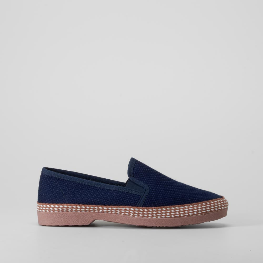 Zapatilla lona rejilla azul OLYNE