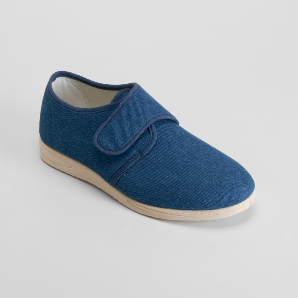 Zapatilla de casa azul cierre velcro OLYNE