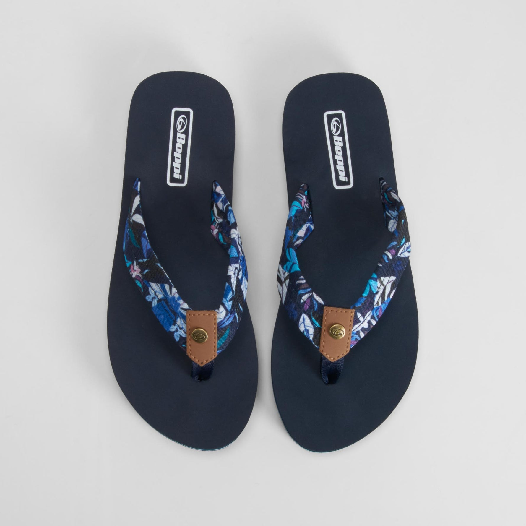 Chancla de dedo estampado floral azul BEPPI