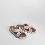 Chancla cuña flores multicolor beige BEPPI