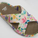 Chancla cuña flores multicolor beige BEPPI