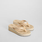 Chancla de dedo cuña marinera beige BEPPI