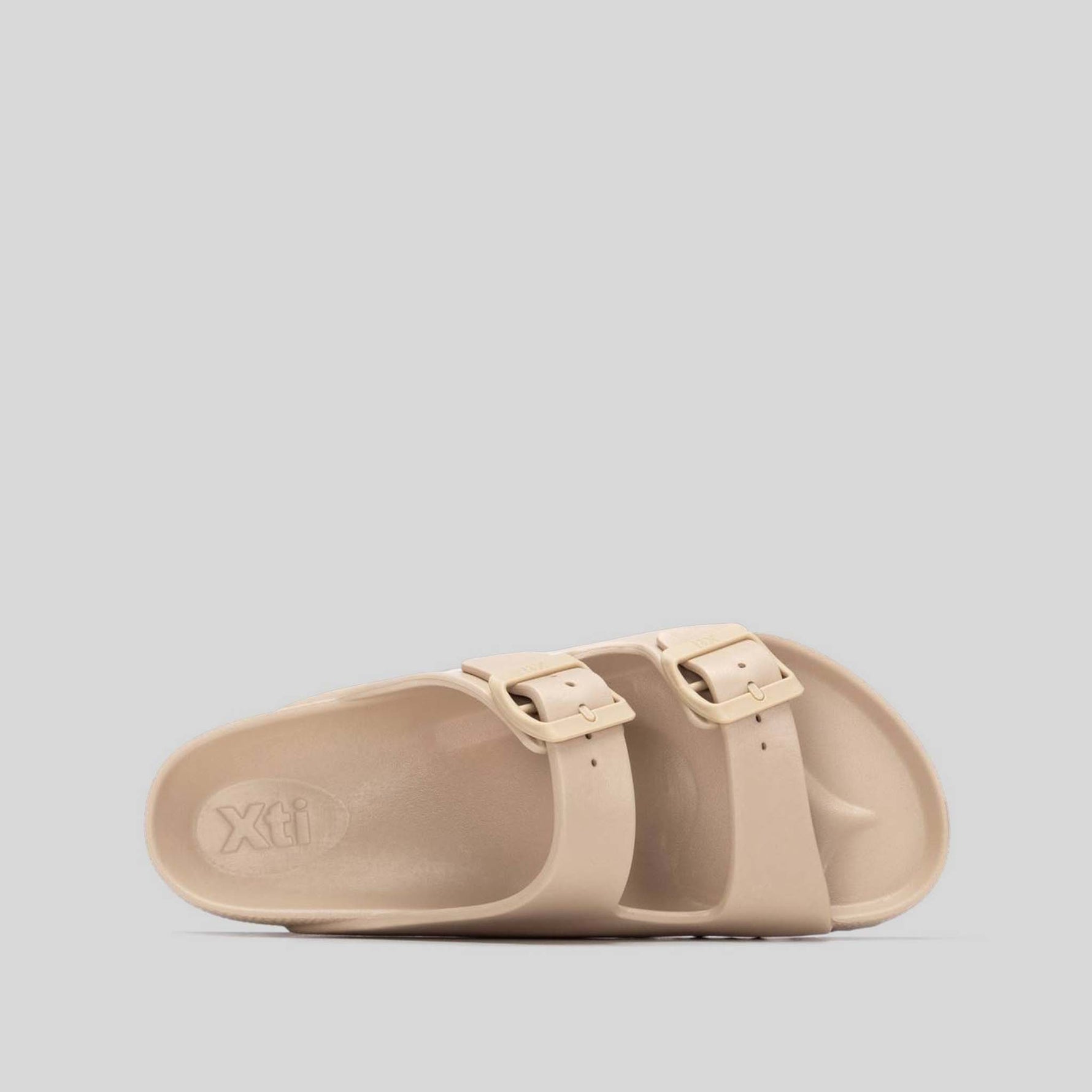 Chancla doble hebilla beige XTI