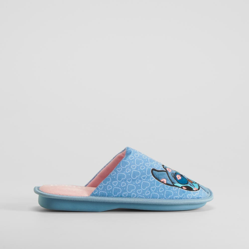 Zapatilla de casa abierta azul STITCH