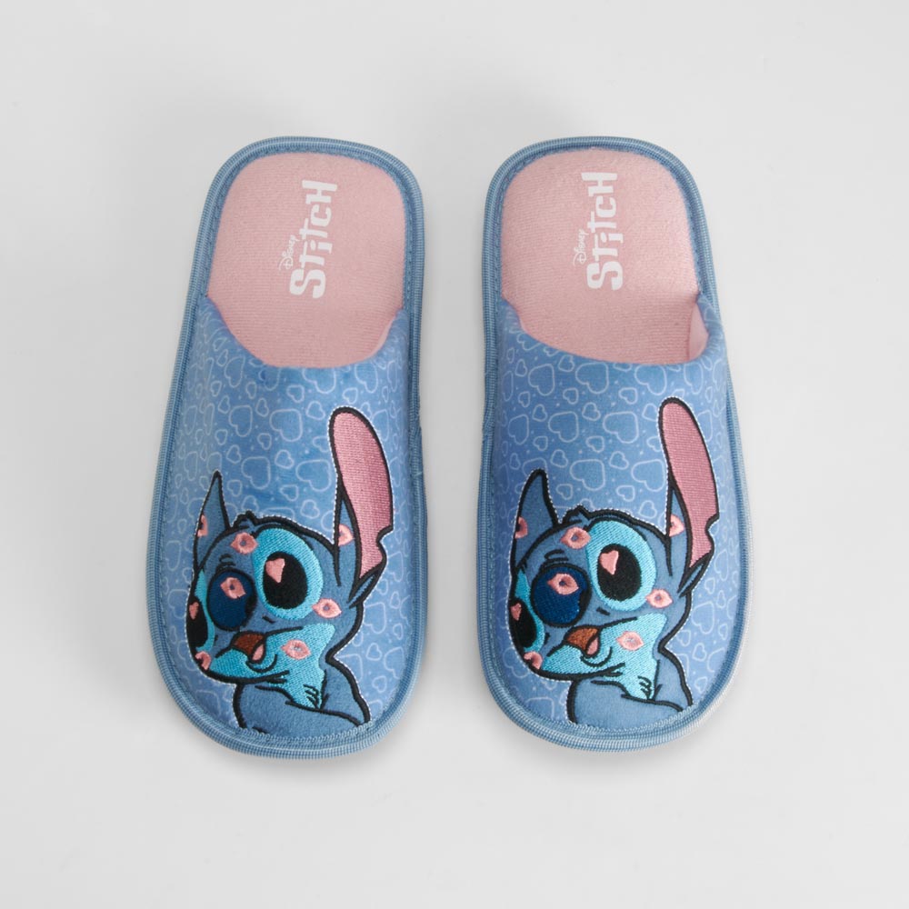 Zapatilla de casa abierta azul STITCH